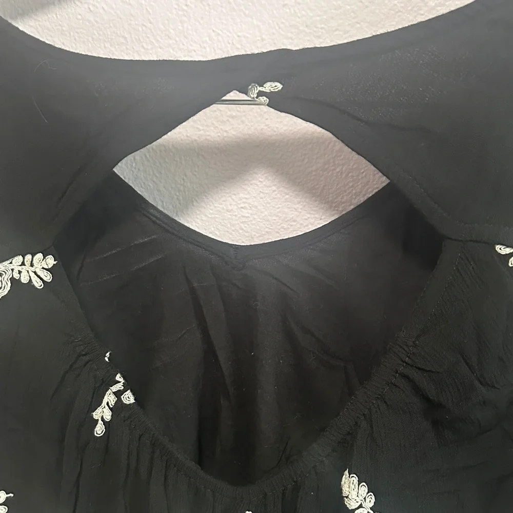 Free People Black and White Floral Mini Dress
